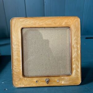 Vintage 2001 Burnes of Boston 4.5 x 4.5 inch Square Metallic Gold Photo Frame